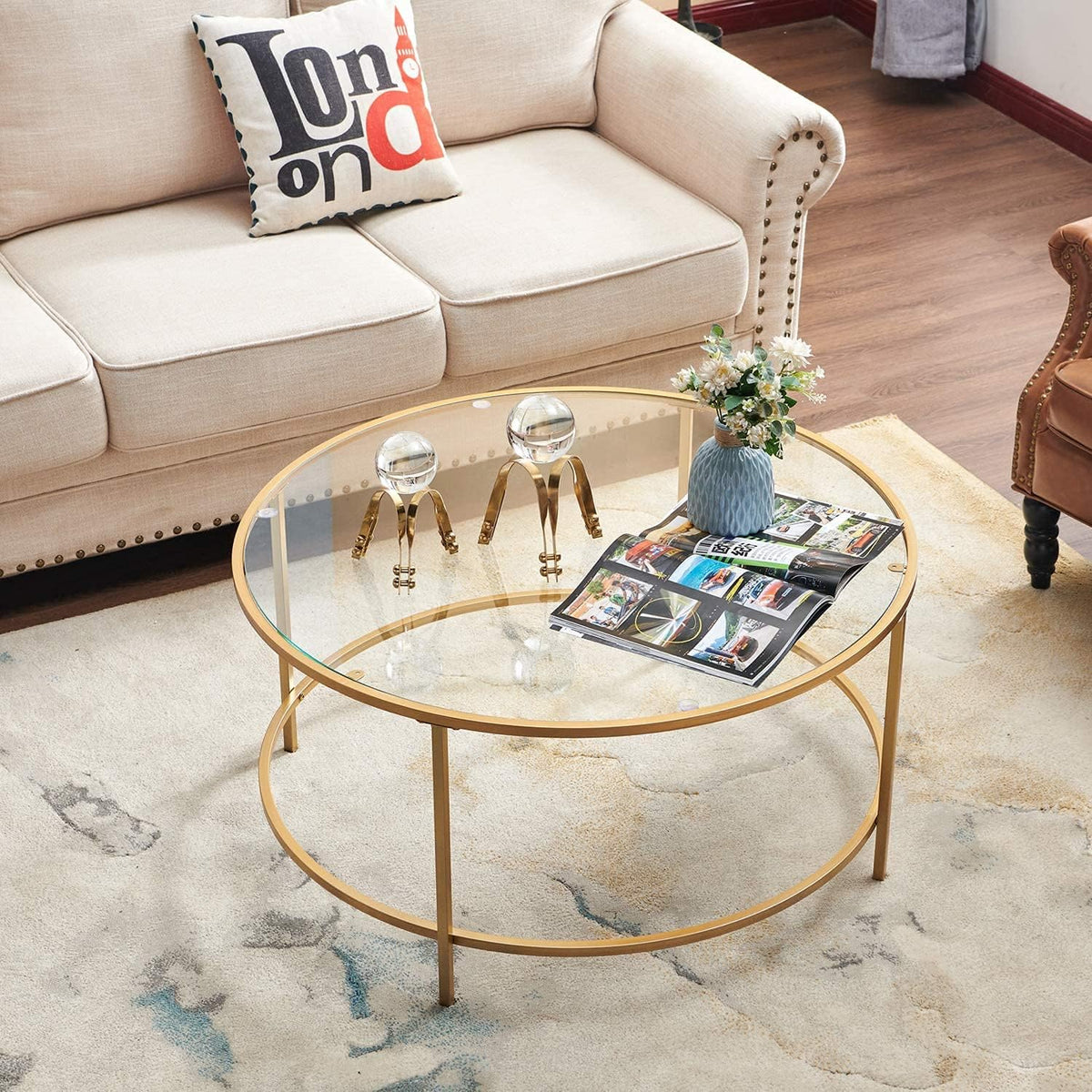 Retro Cocktail Table Coffee, Solid Wood Coffee Table with Caster Wheels and Drawer, 1 Shelf, Wood Movable Rectangle Coffee Table D855250