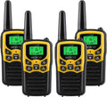 Yellow 4 Pack Walkie Talkies with 22 FRS Channels X402496