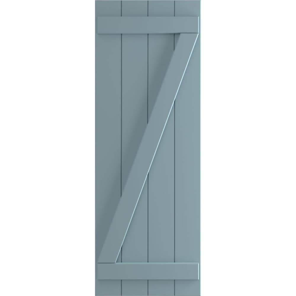 True Fit PVC Board and Batten Shutters, Peaceful Blue H4592