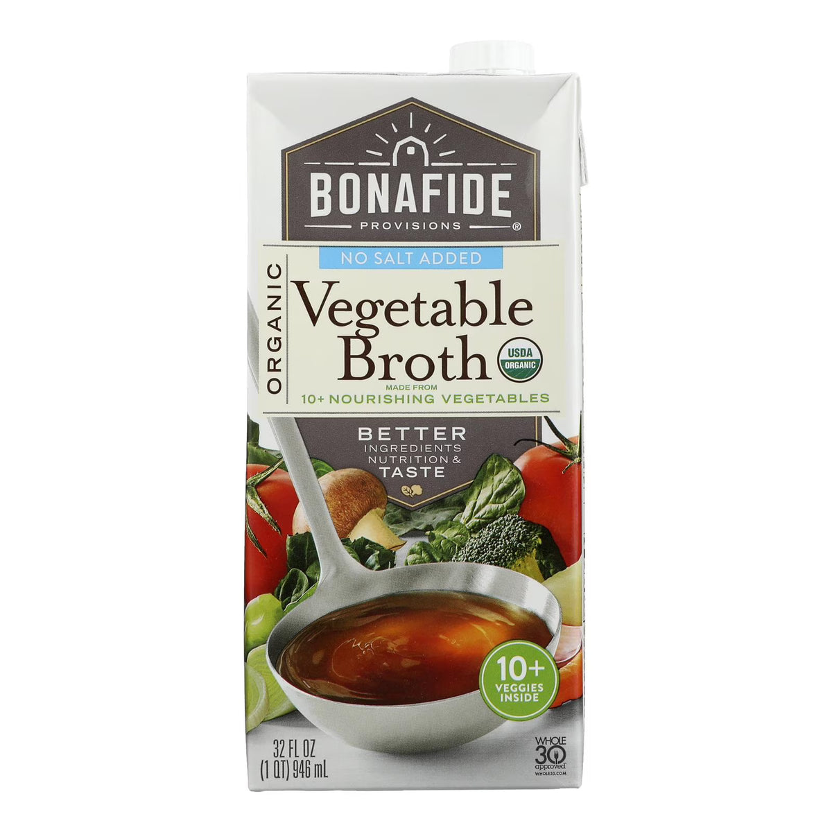 Vegetable Broth No Salt Case Of 6-32 Oz H607630