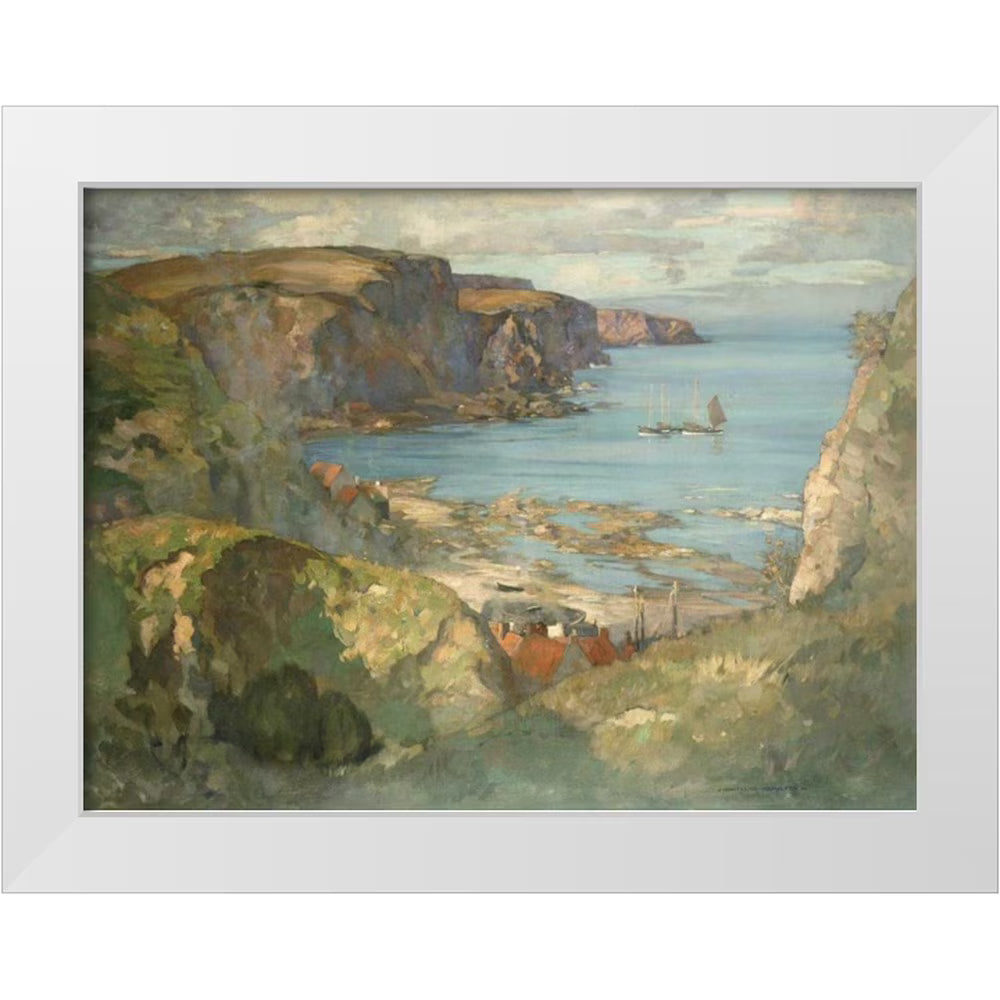 32x25 White Modern Wood Framed Art Print W2179