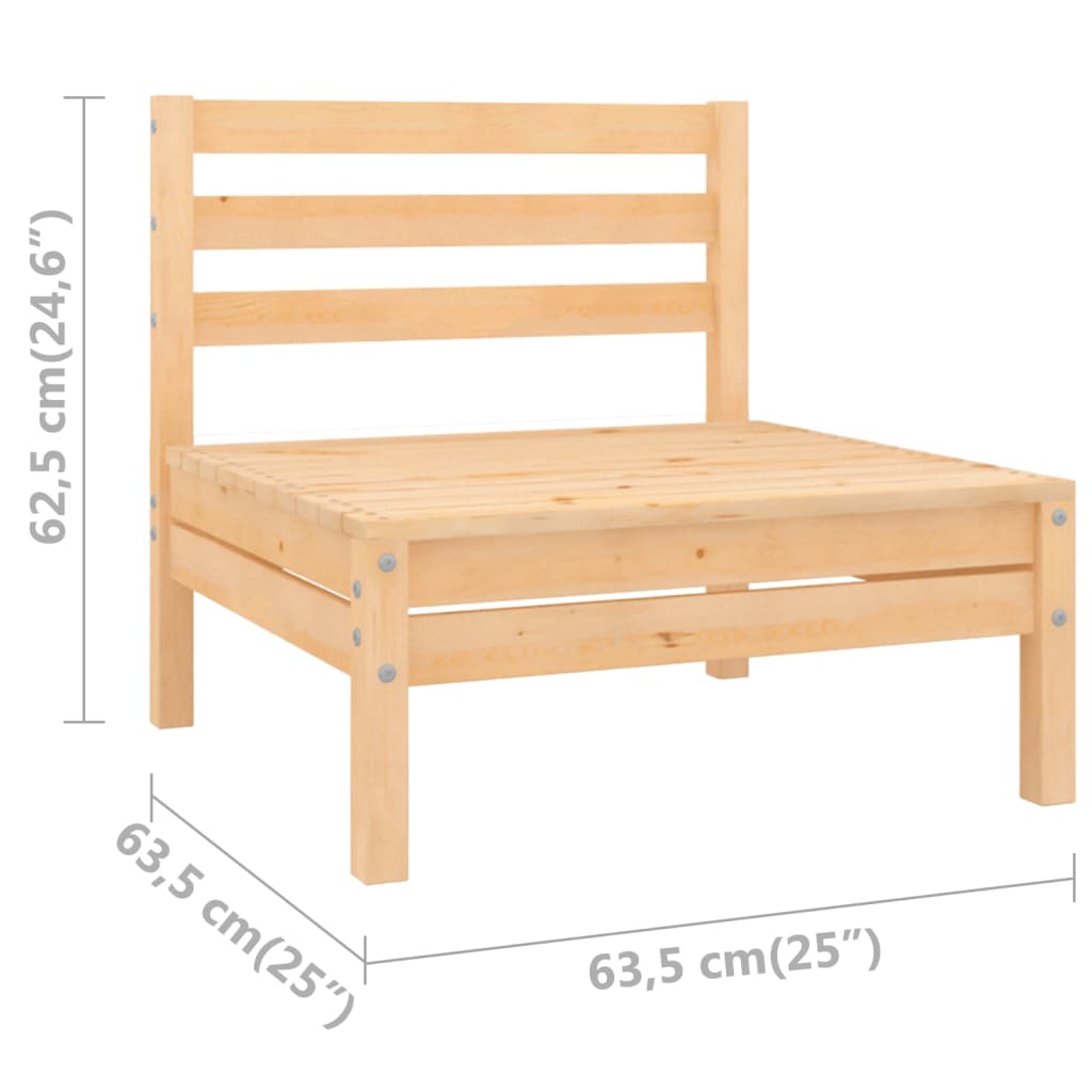 Solid Wood Pine Patio Sofas 2 pcs W503699