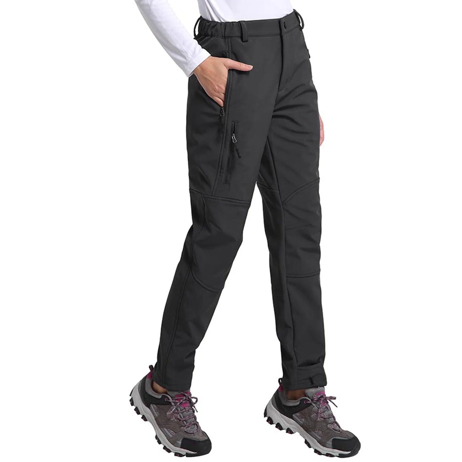 Black Fleece-Lined Soft Shell Ski Pants P198