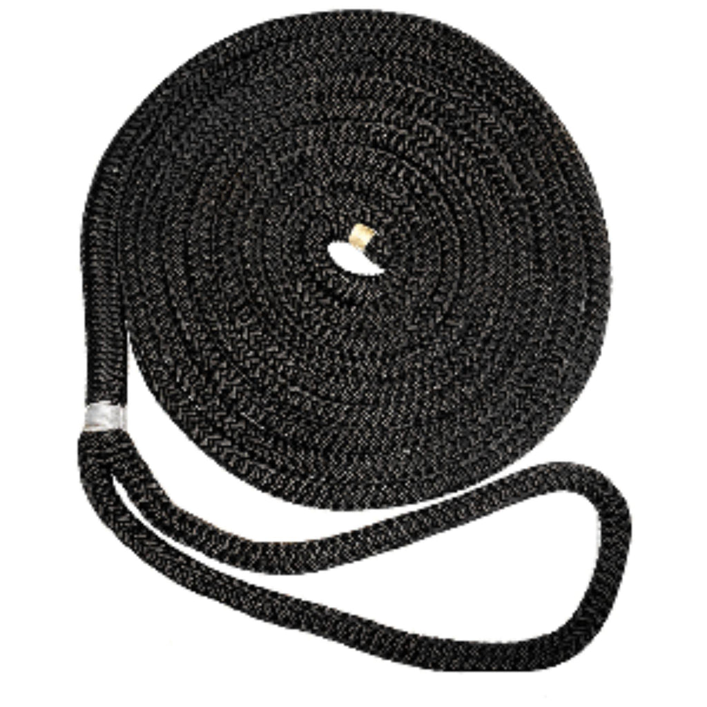 Black 5/8x22 Nylon Double Braid Dock Line P433058