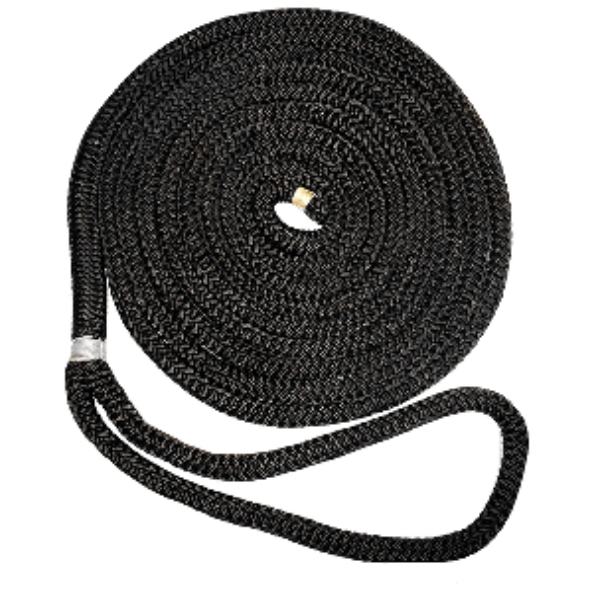 Black 5/8x22 Nylon Double Braid Dock Line P433058