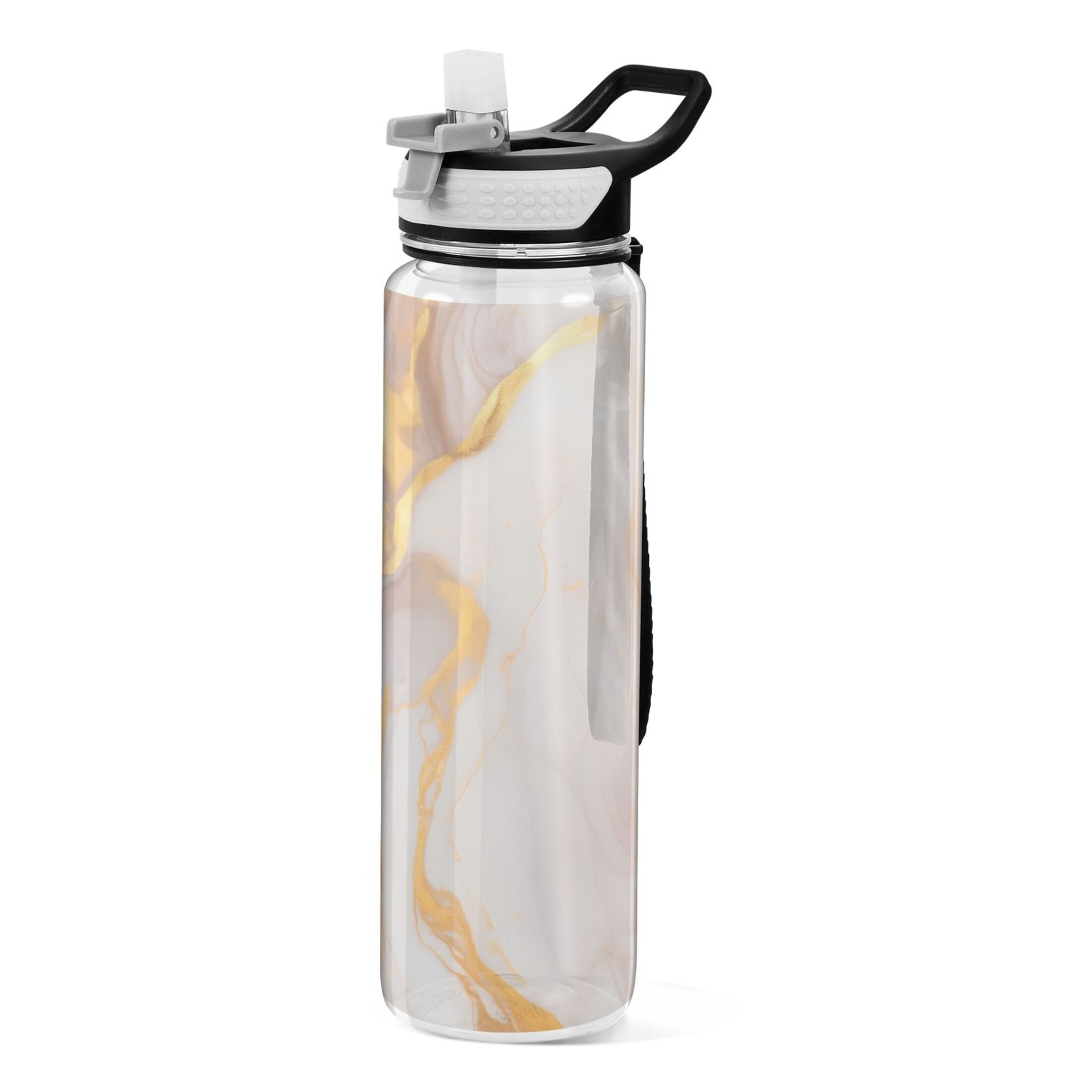 Pink and Golden Marble 32oz Tritan Leakproof Water Bottle with Straw X319
