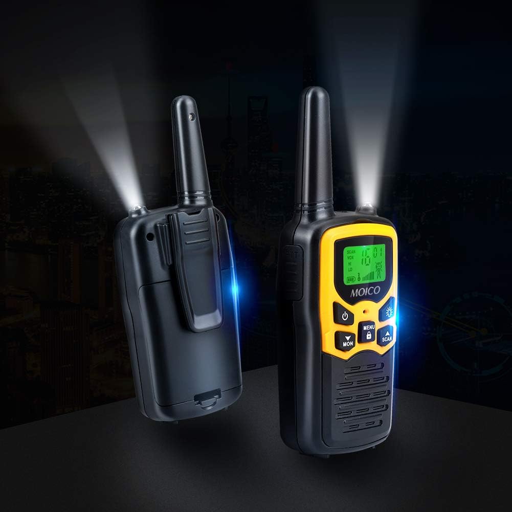 Yellow 4 Pack Walkie Talkies with 22 FRS Channels X402496