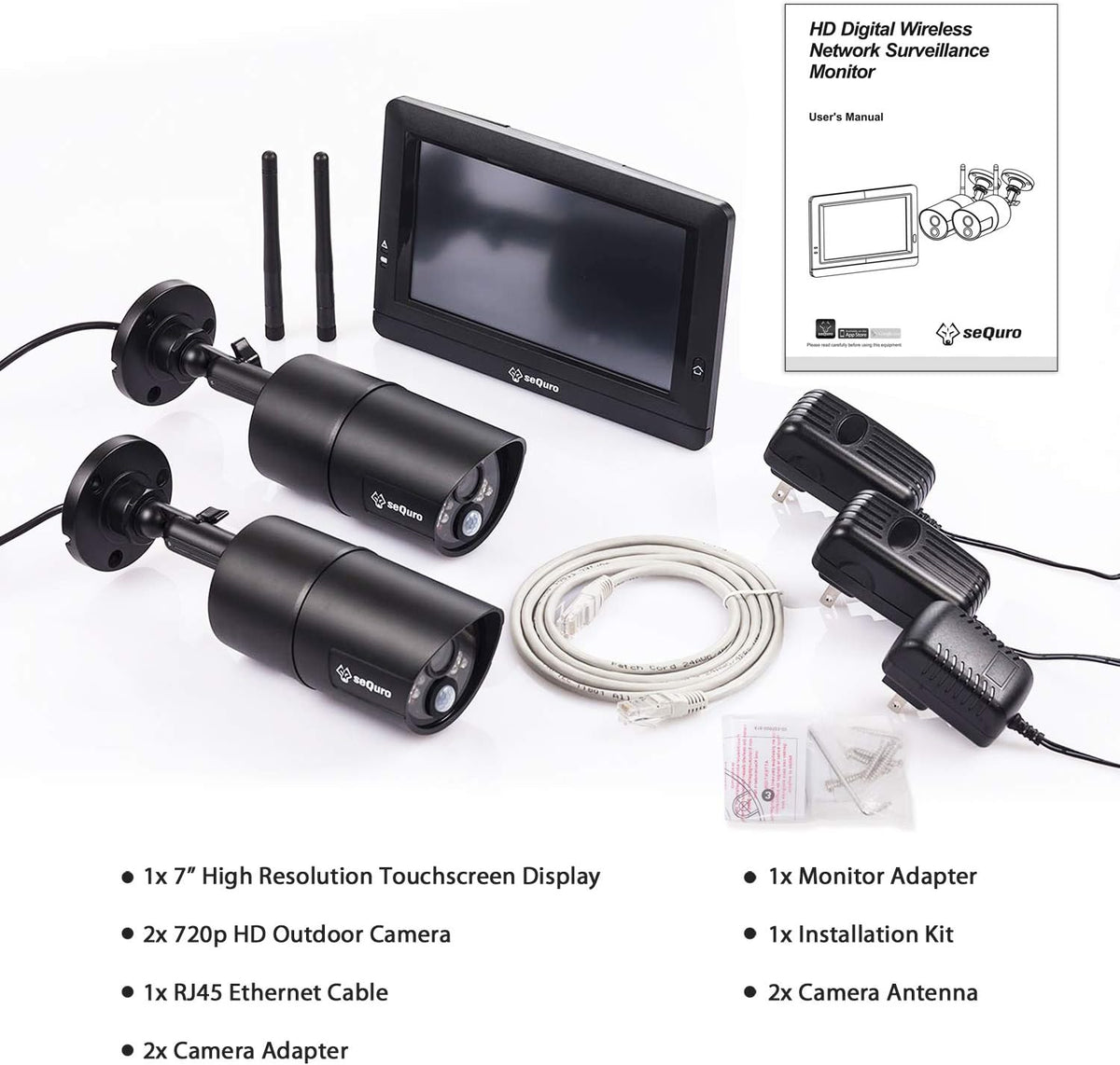 Wireless Surveillance Security Camera System 2-cam Kit M507