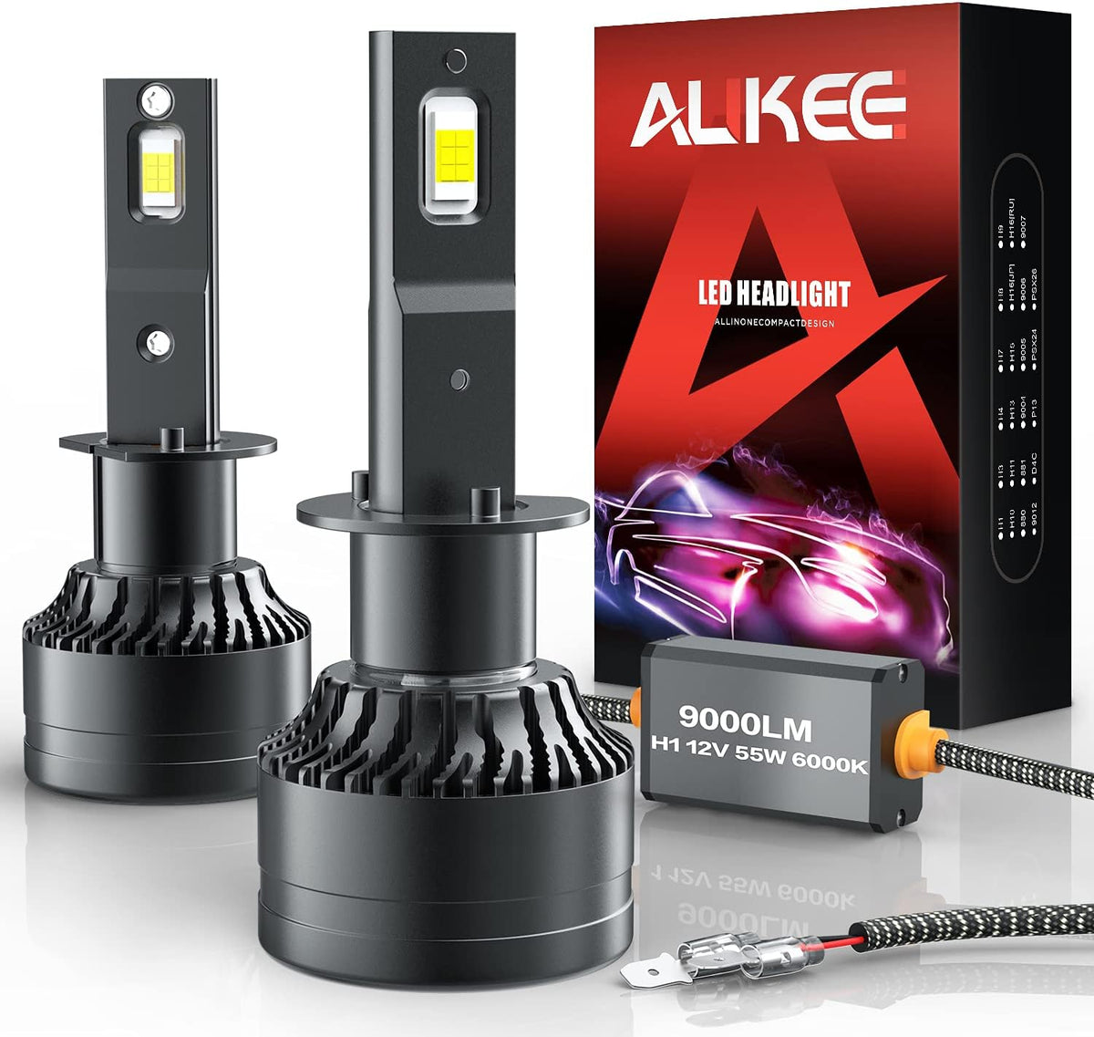 H1 LED Headlight Bulb 110W 18,000LM 6000K Cool White Conversion Kit Pack of 2 Y20155