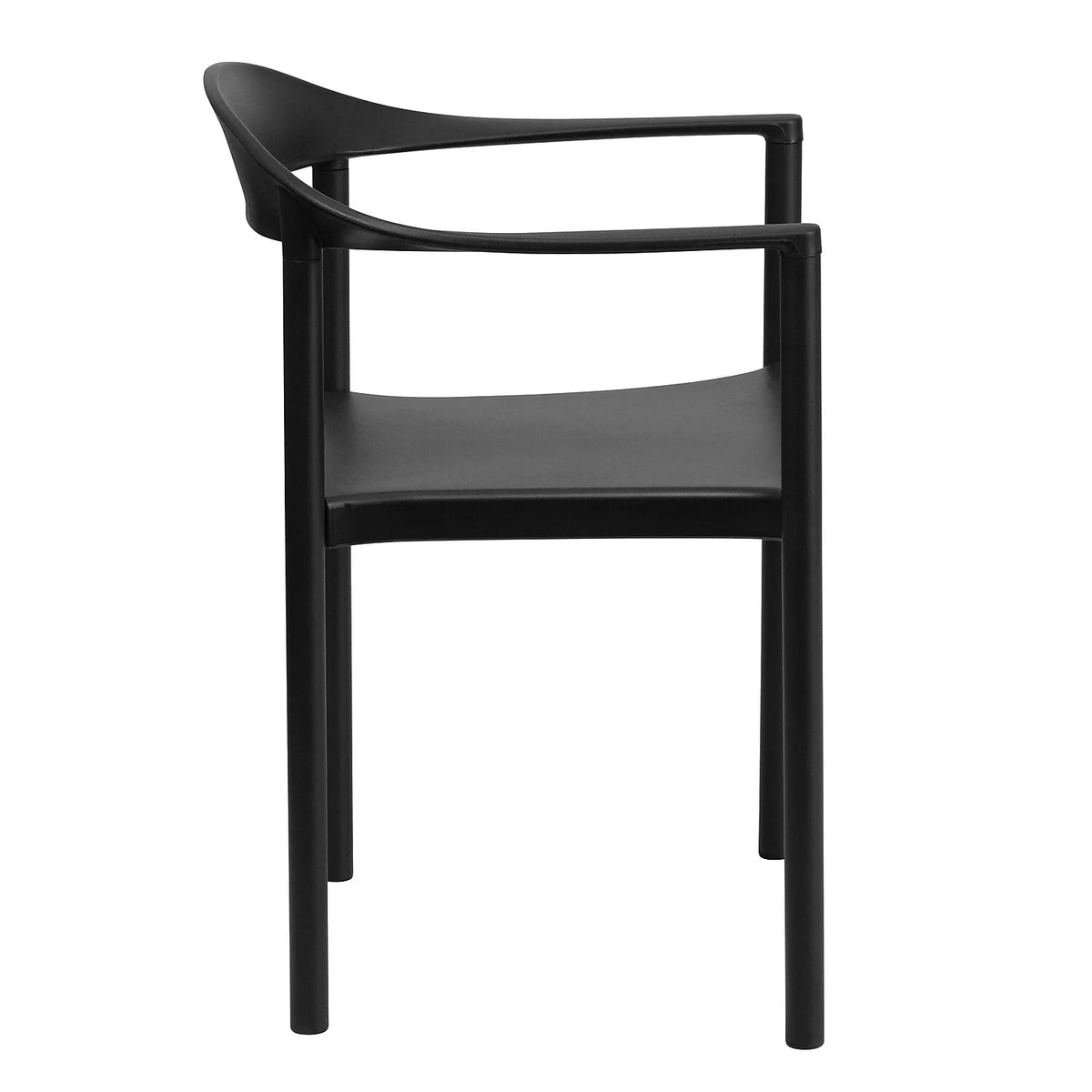 Black Plastic Cafe Stack Chair N892692