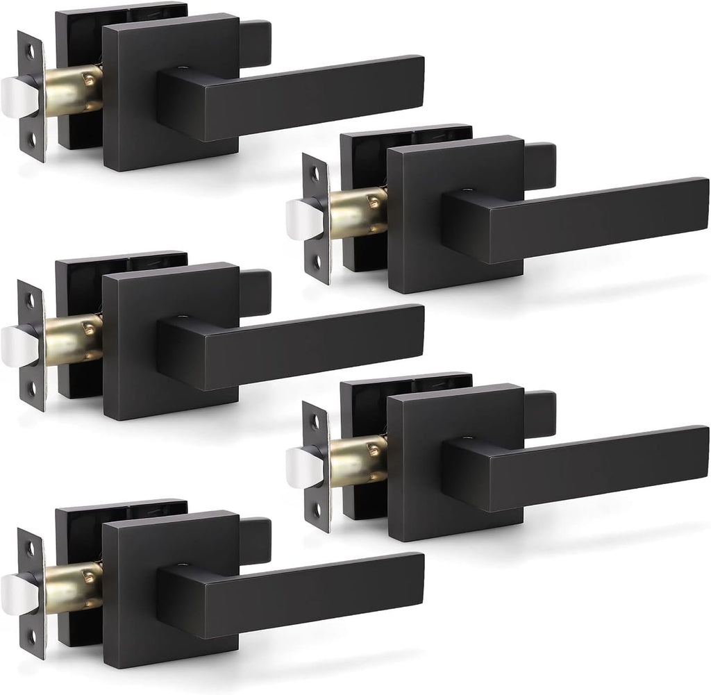 Matte Black 8 Pack Interior Door Lever Handles X840306