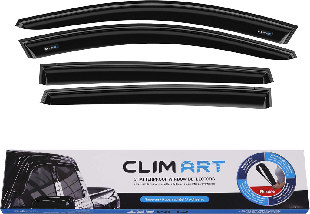 4 pcs Dark Smoke Tape-on Window Deflectors K410