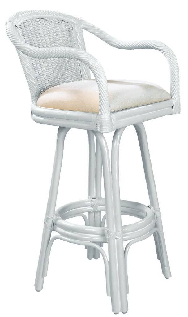 Whitewash Finish Rattan Counterstool E619