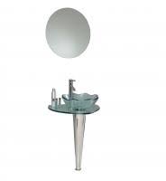 Glass Stainless Steel Bathroom Vanity with Vessel Sink P713