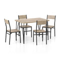 5-Piece Wood Dining Set in Natural Tone and Bronze E152810