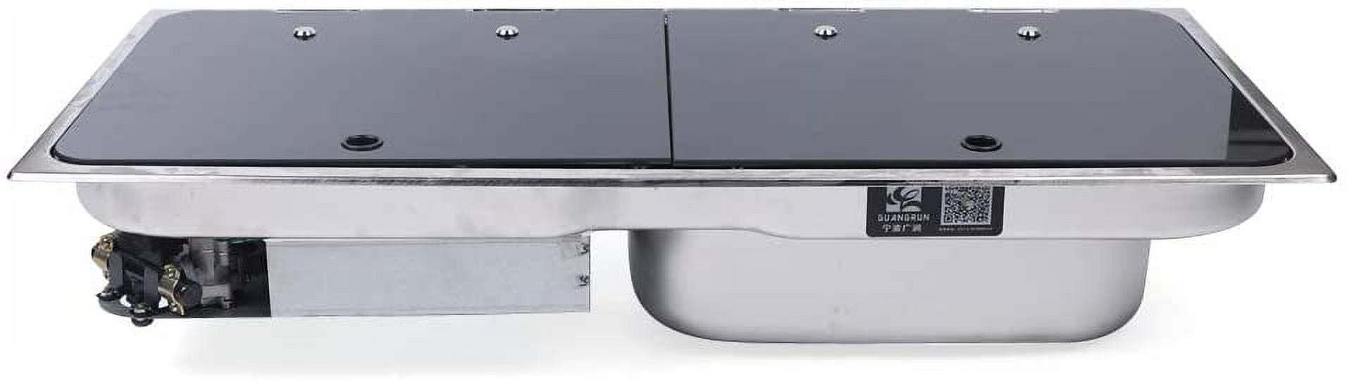 2 Burner Gas Stove Hob With Stainless Sink Faucet Cooktop S94950