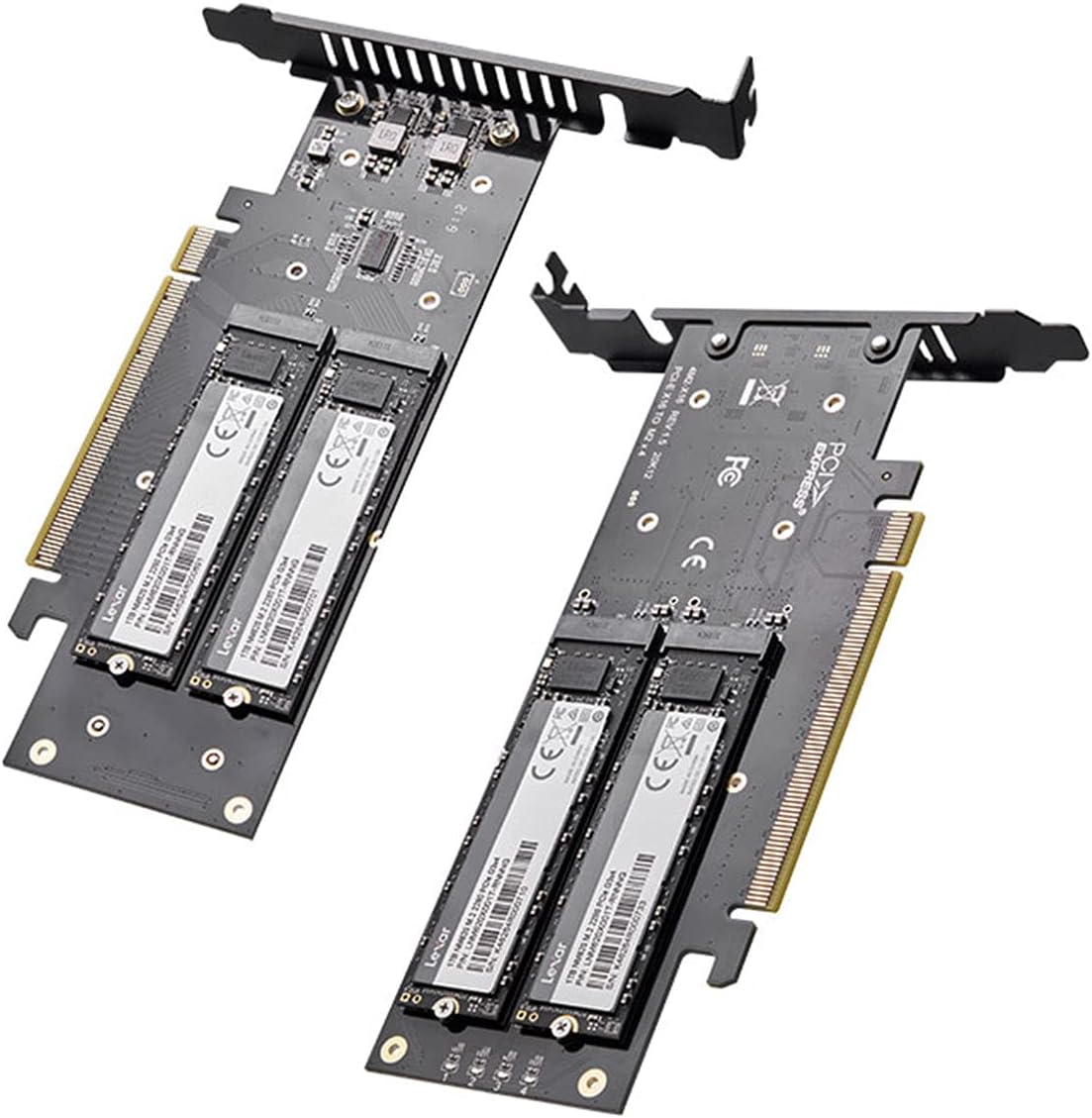 Quad NVMe PCIe 4.0 Expansion Card for 4 NVMe M.2 SSD 2280, Pack of 2 E5636