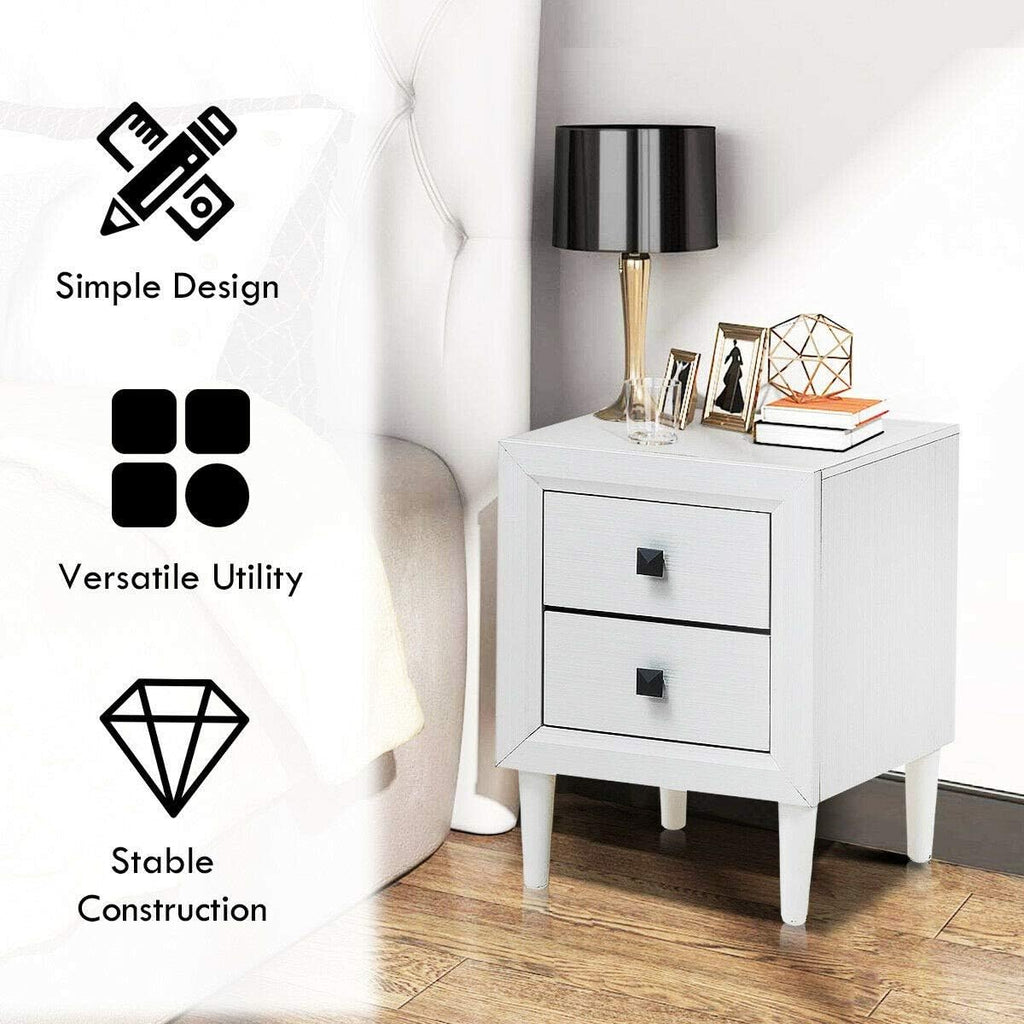 Wood Nightstands with 2 Drawers H387