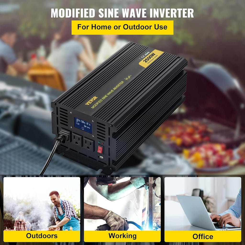 2500W Modified Sine Wave Power Inverter with LCD Display M620