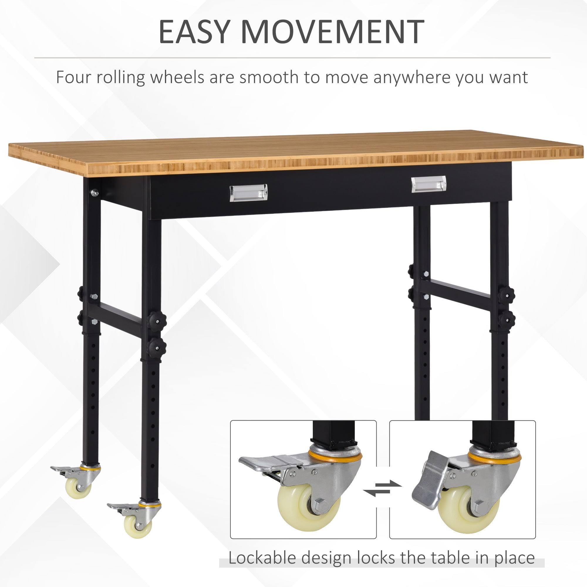 Mobile Workbench with Four Lockable Casters I999