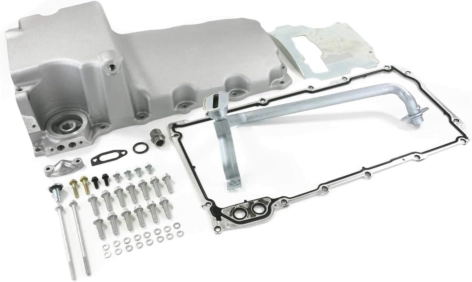 Rear Sump Retrofit Oil Drain Pan Lightweight Cast Aluminum Satin K29129