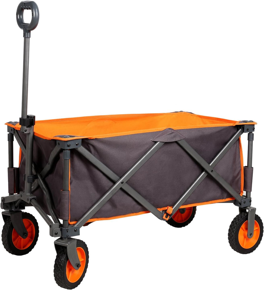 Grey Collapsible Folding Utility Wagon Quad Outdoor Rolling Camping Cart M797