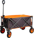 Grey Collapsible Folding Utility Wagon Quad Outdoor Rolling Camping Cart M797