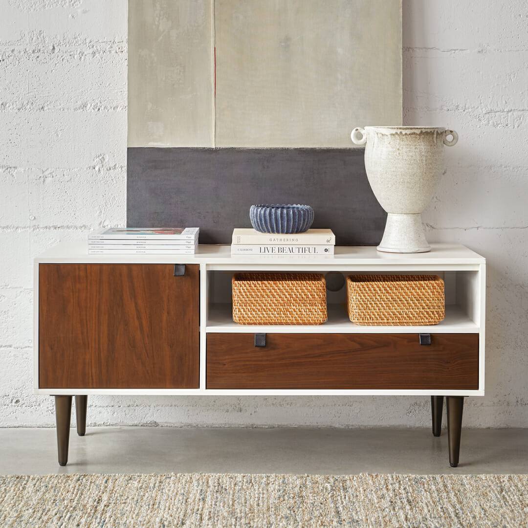 White and Walnut 48x22 Drawer R32356