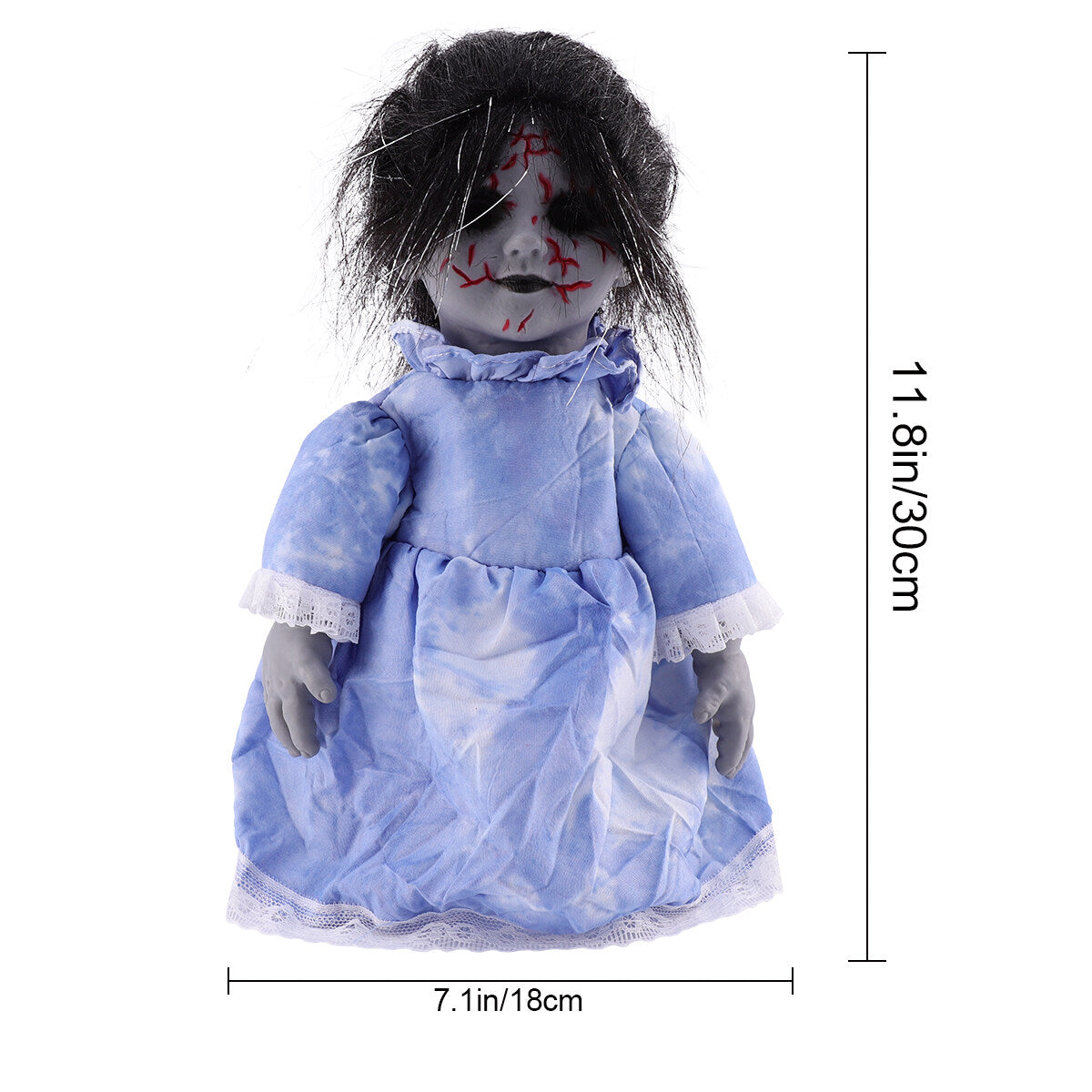Halloween Scary Dolls, 1 PC Voice-activated Induction Glowing Walking Doll S95236