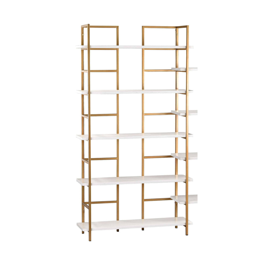 White and Gold Shelving Unit I59930