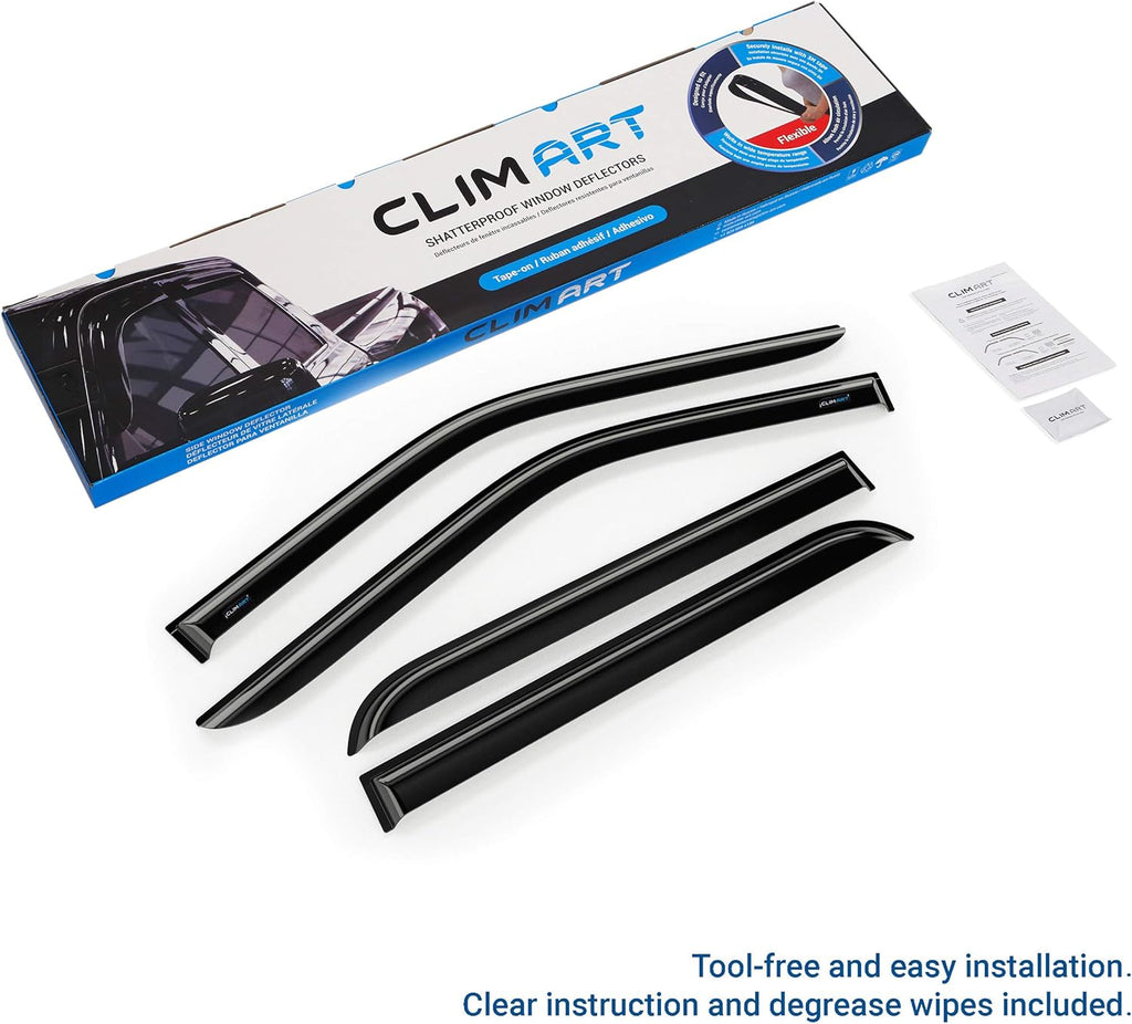 4 pcs Dark Smoke Tape-on Window Deflectors K410