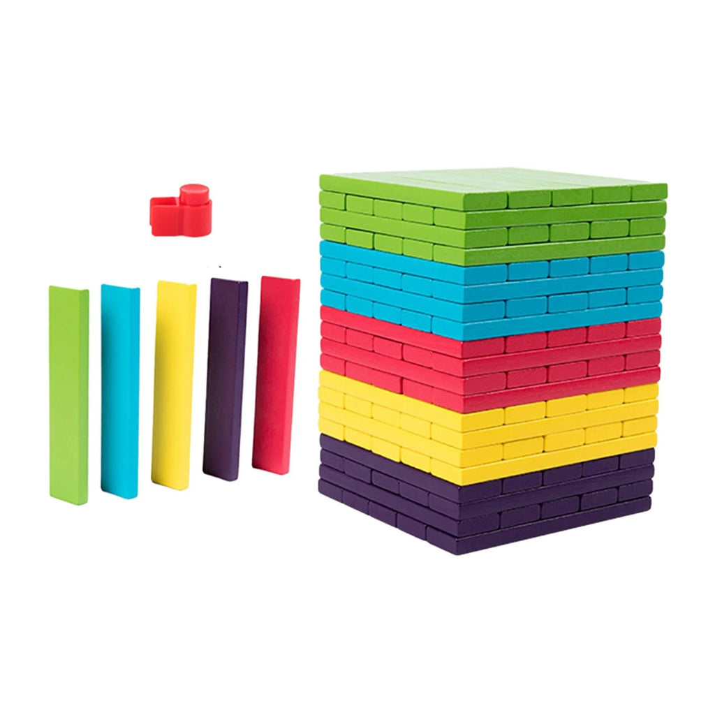 100 Pieces Wooden Blocks Stacking Game Building Kits Board Games J540