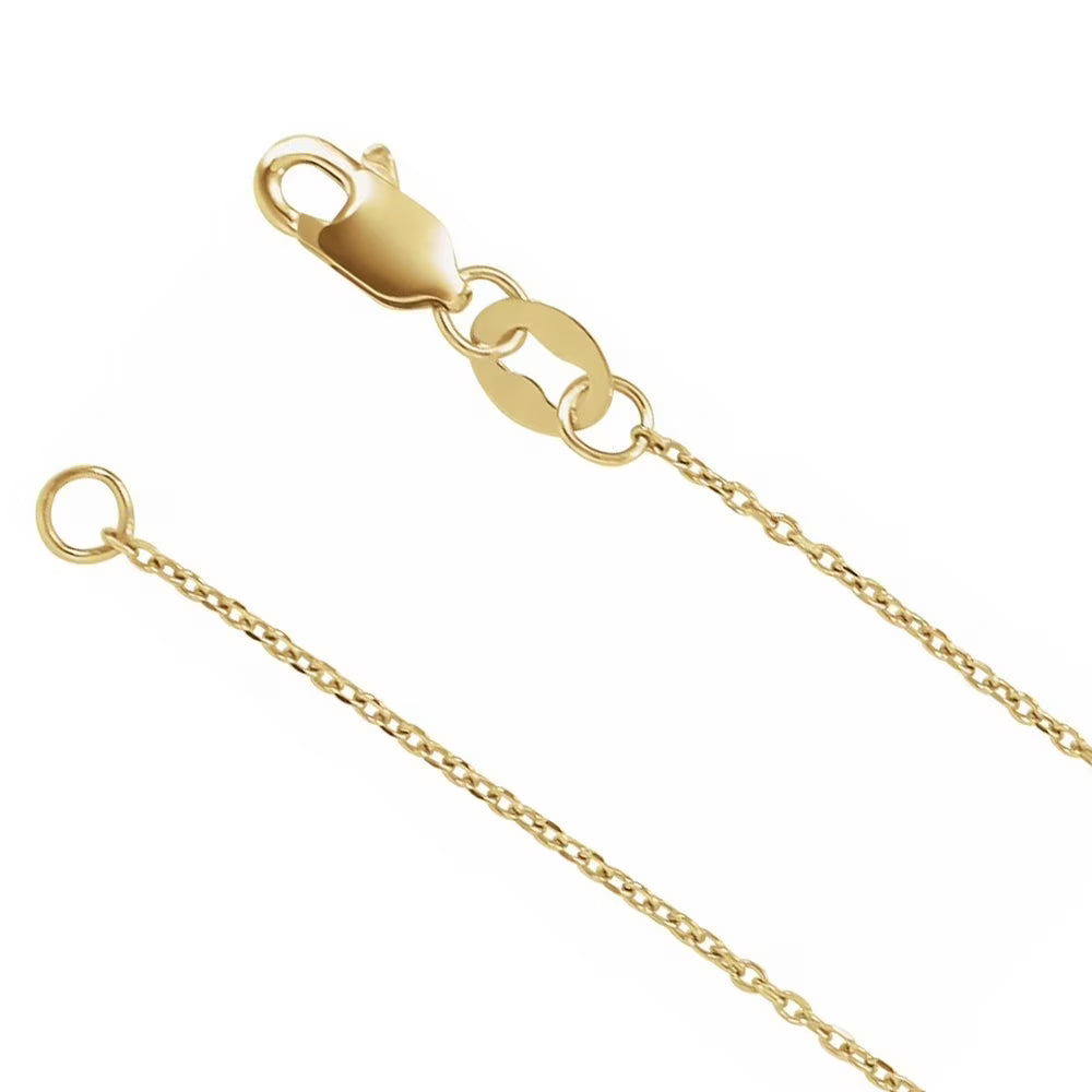 18K Yellow Gold Diamond-Cut Cable Chain Necklace, 20 Inch S958