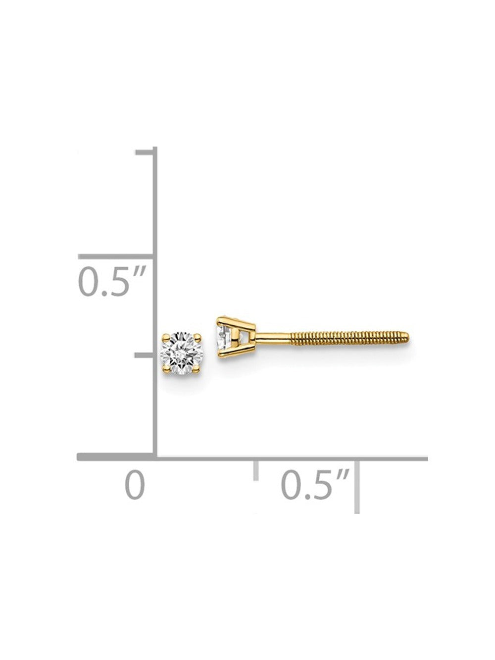 14K Yellow Gold Diamond Solitaire Stud Earrings V51512