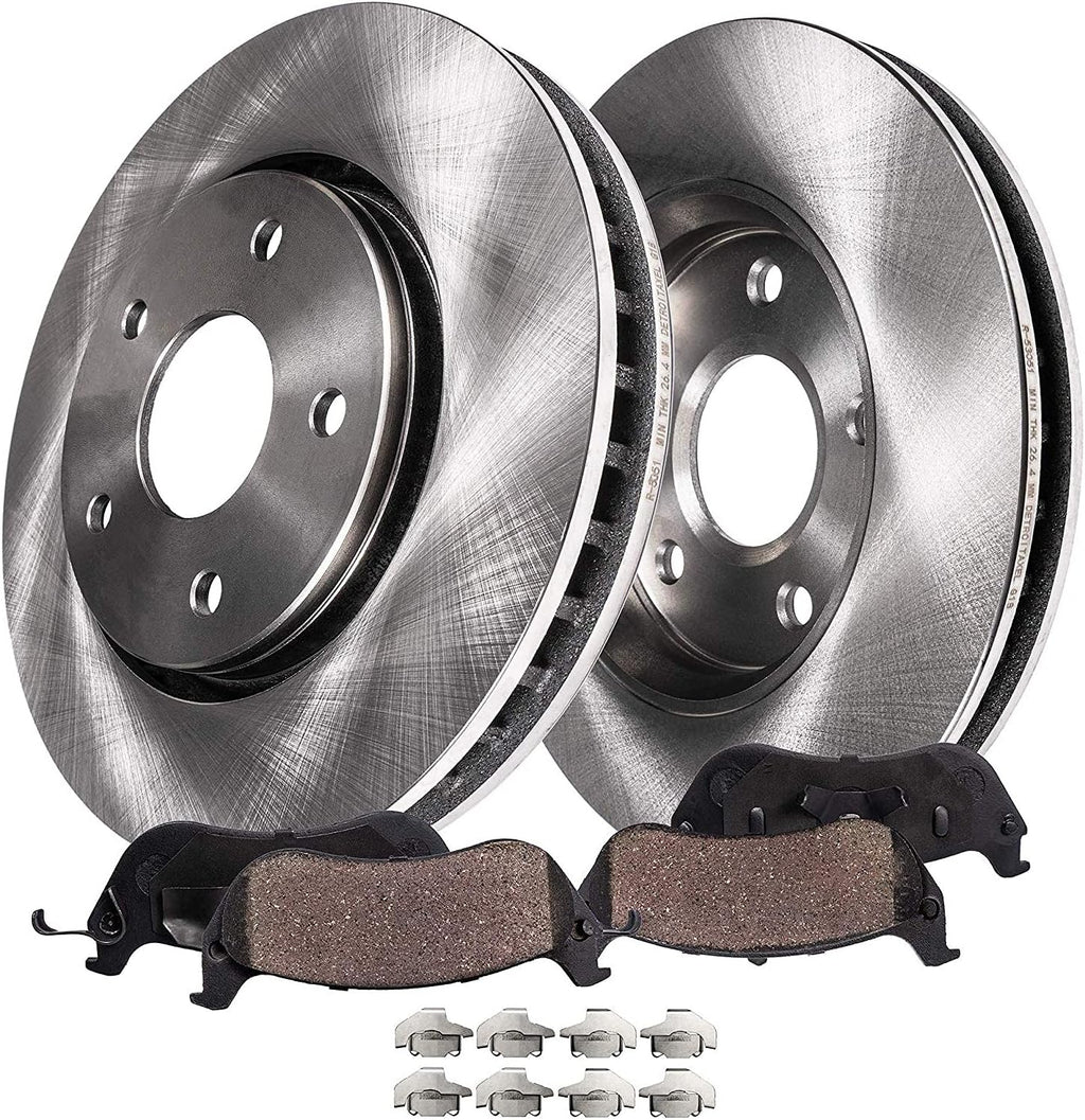 352mm 5-Lug Rear Disc Rotors Brake Pads 4pc Set U980048