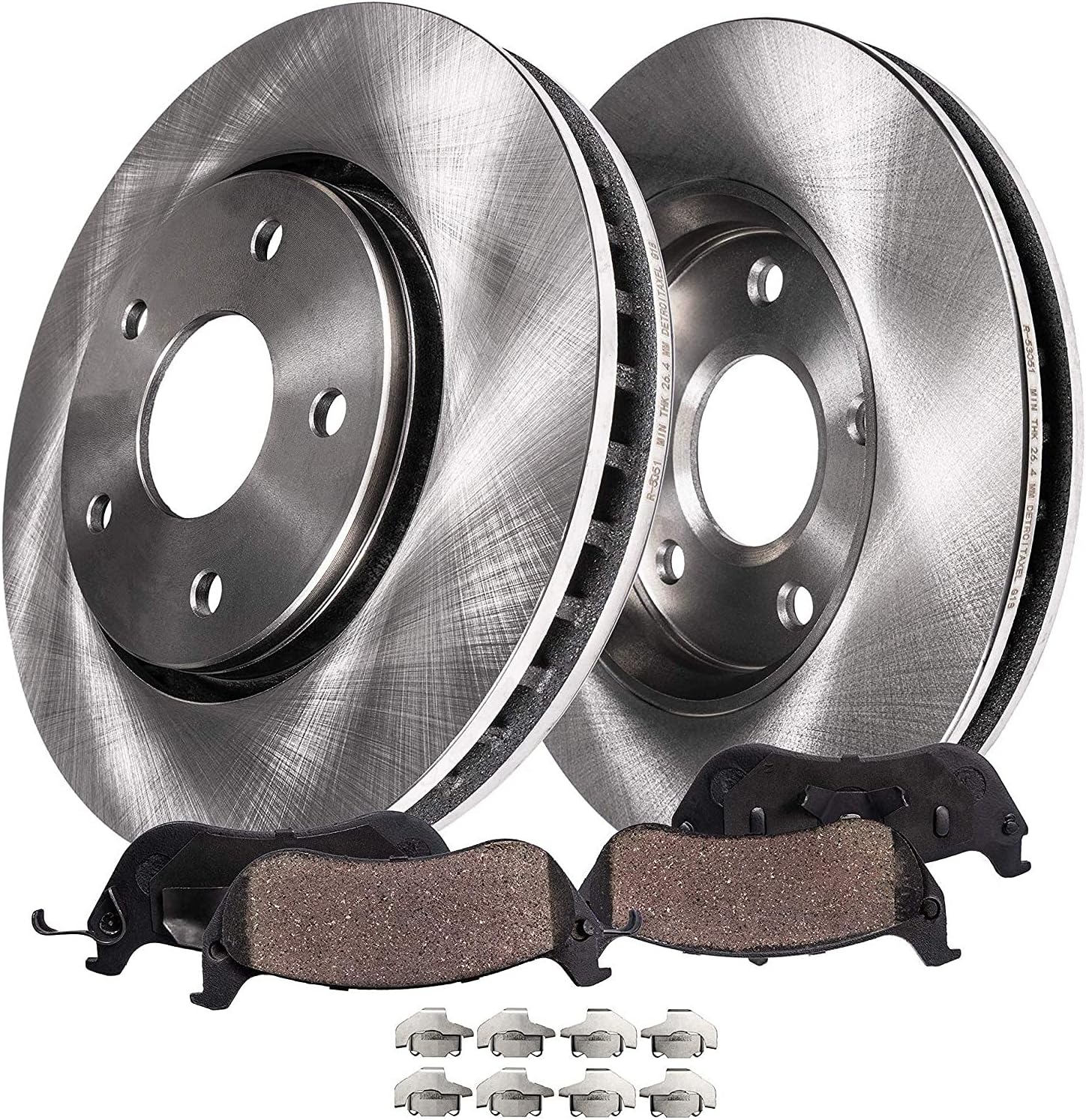 352mm 5-Lug Rear Disc Rotors Brake Pads 4pc Set U980048