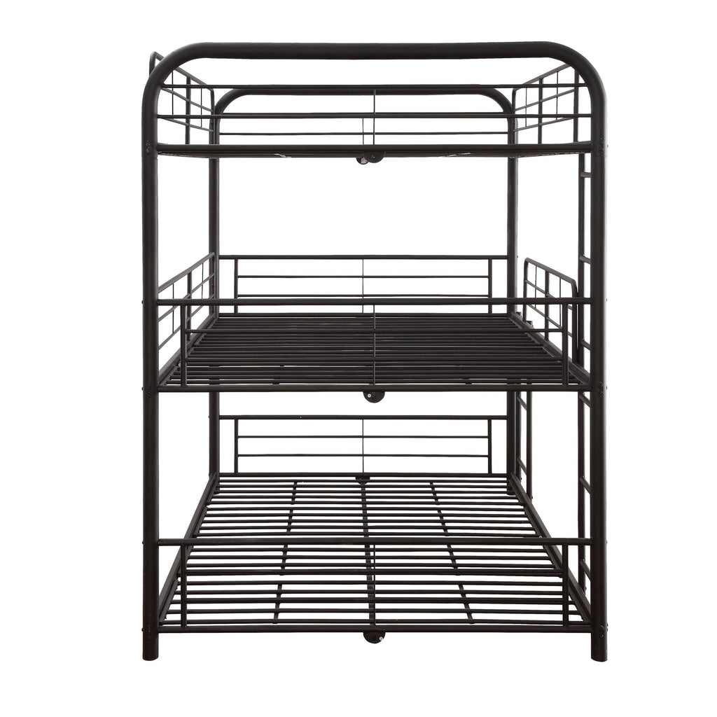 Triple Bunk Bed Full Sandy Black G80621