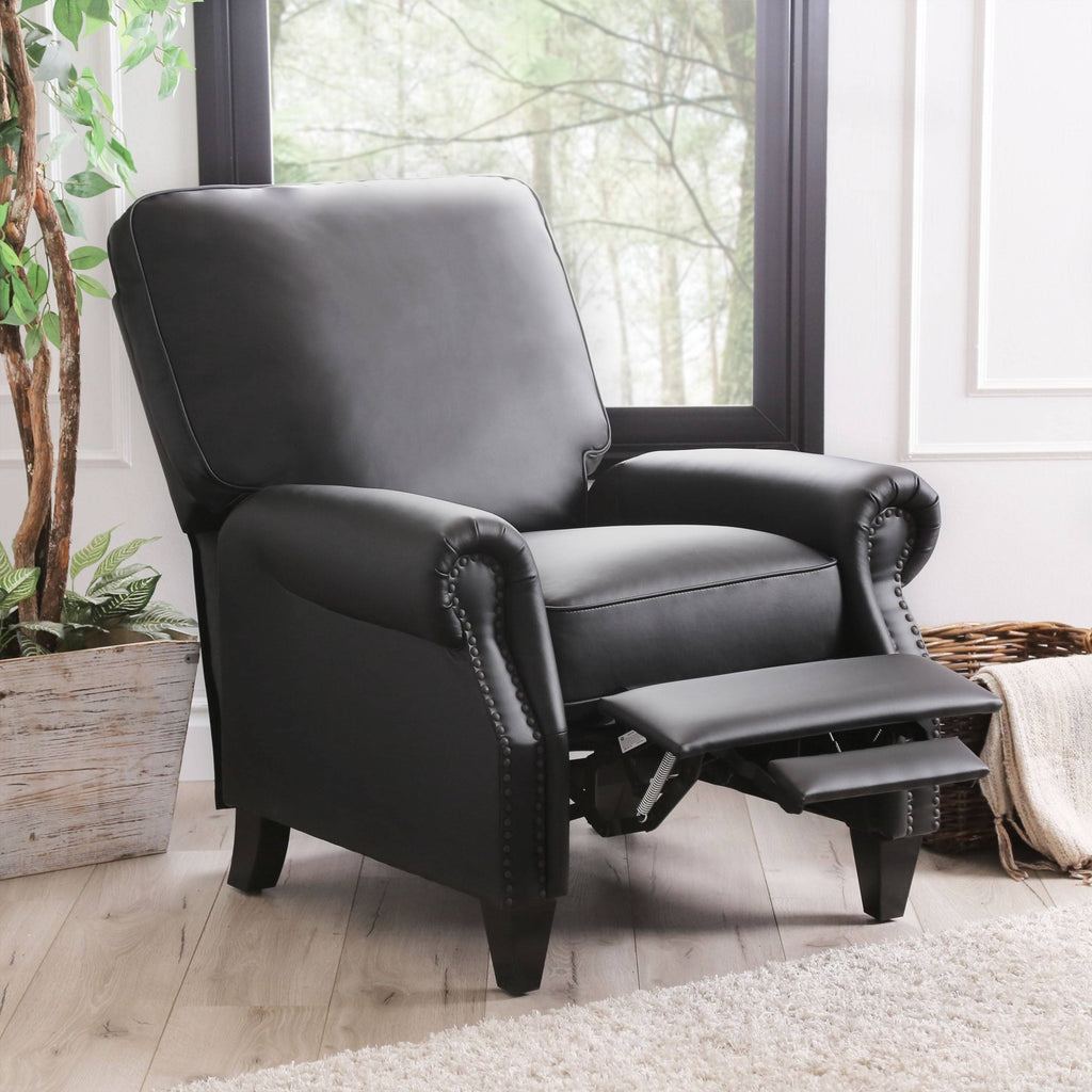Brown Leather Pushback Recliner B4096
