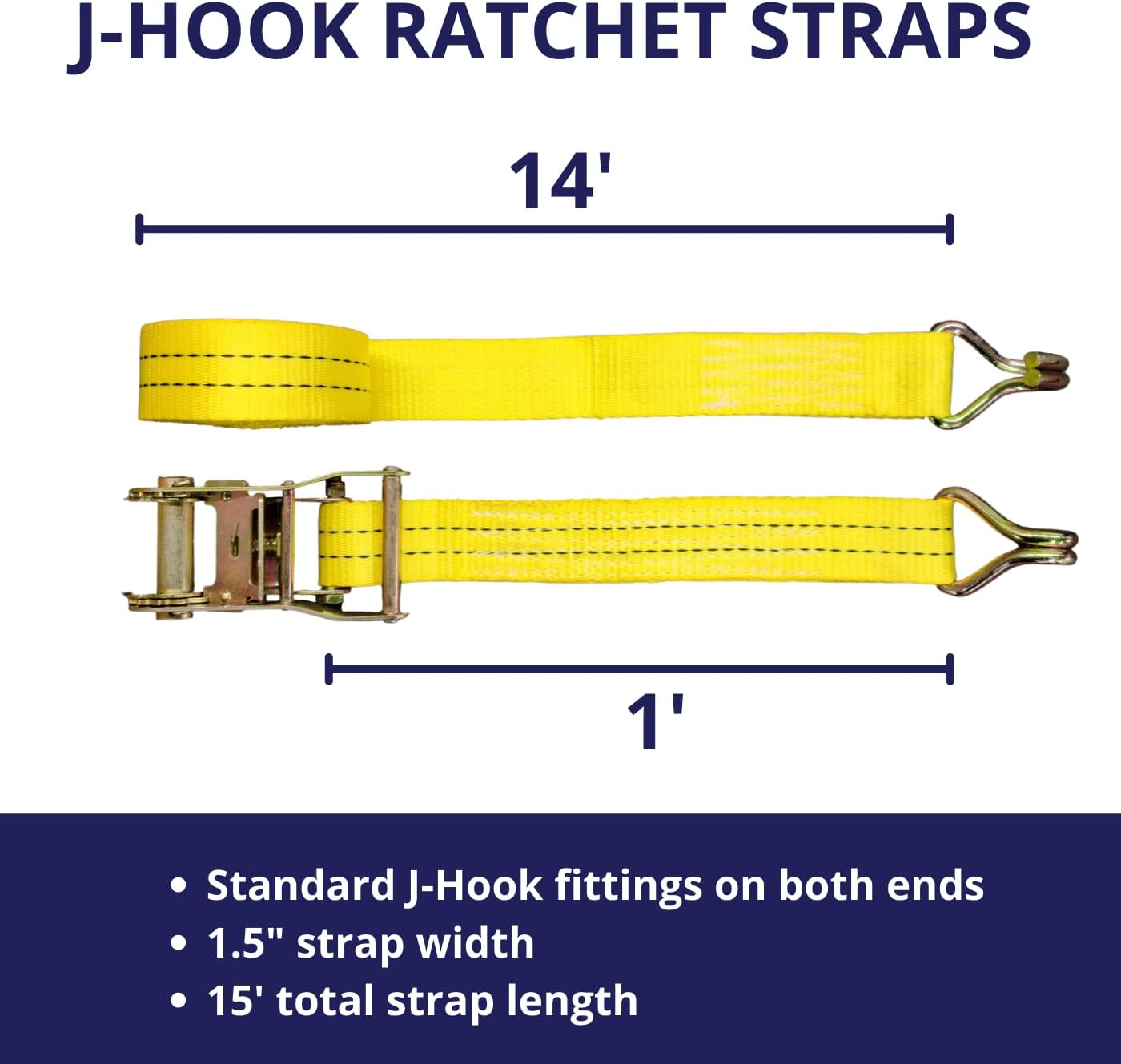 10 Pack 1.5" x15' Ratchet Strap 4400 lbs L17349
