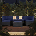 Blue PE Rattan Sofa Set of 7 with Cushions U325768