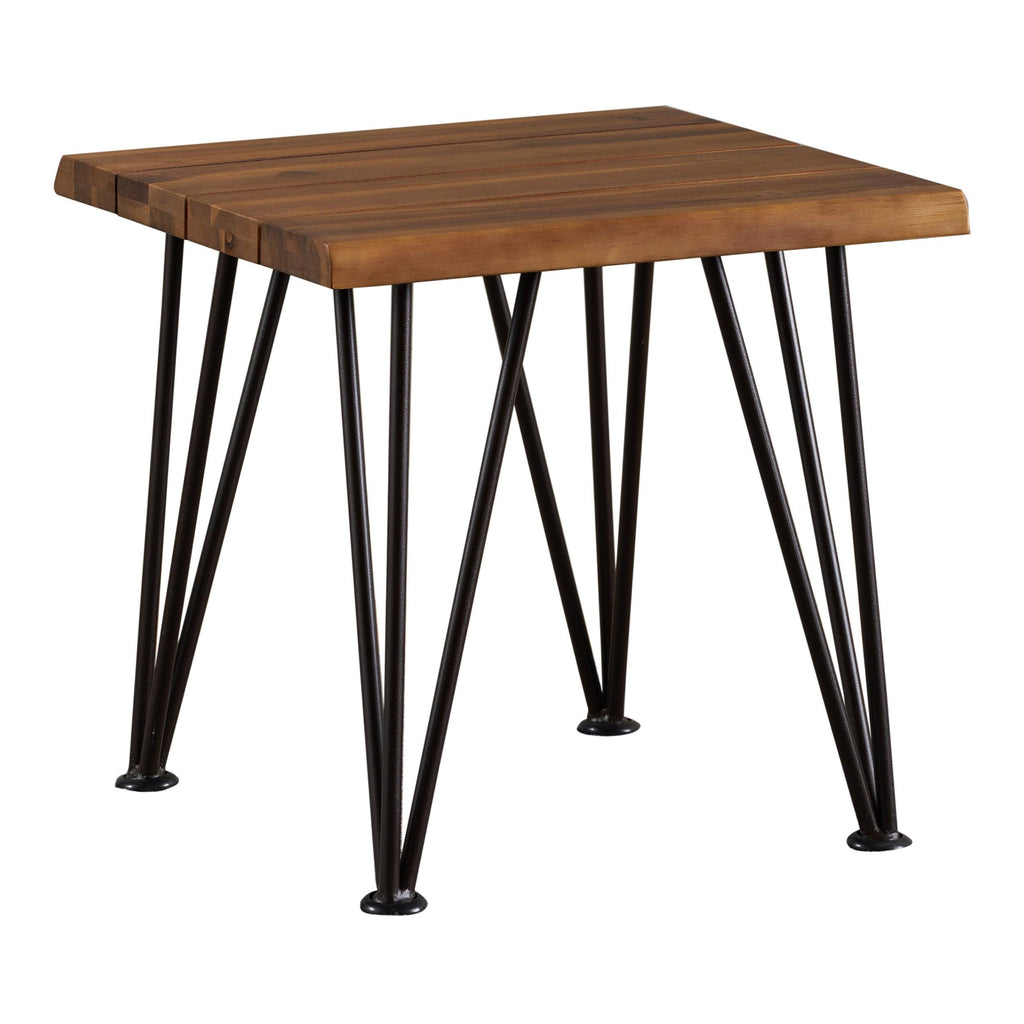 Industrial Rustic Iron and Acacia Wood Side Table E49486