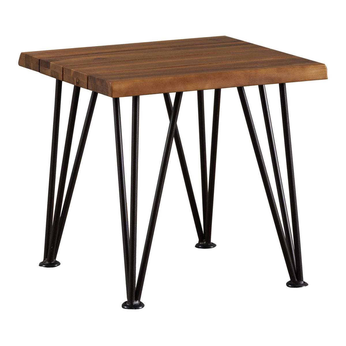 Industrial Rustic Iron and Acacia Wood Side Table E49486