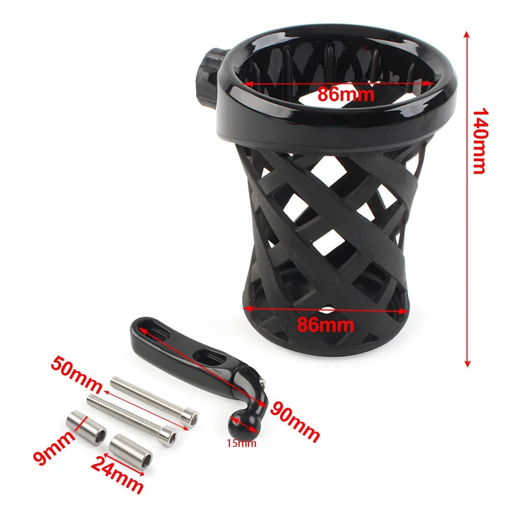 Motorcycle Handlebar Cup Holder with Mesh Basket Mount A6543