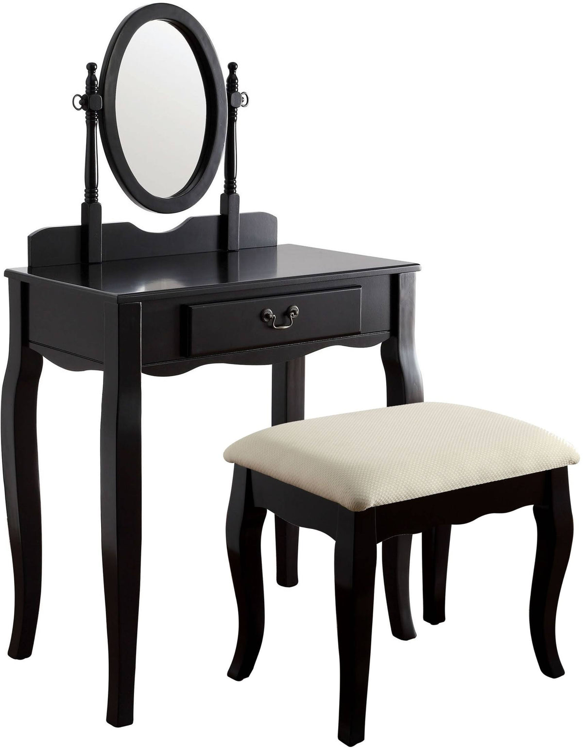 Black Vanity with Stool J525043