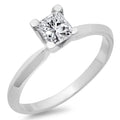 18K White Gold Princess Cut Diamond Solitaire Engagement Ring A2061