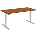 60W Height Adjustable Standing Desk in Natural Cherry with Cool Gray Metallic Base K8610