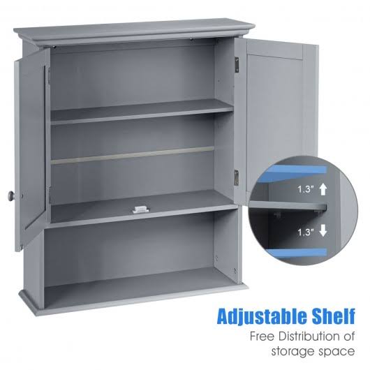 Gray Wall Mount Bathroom Storage Cabinet W516776
