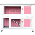 40x22 Wooden Rabbit Hutch Pet Cage Pink S4068