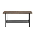 Grey Wash Wood and Metal Mesh Bench H99357