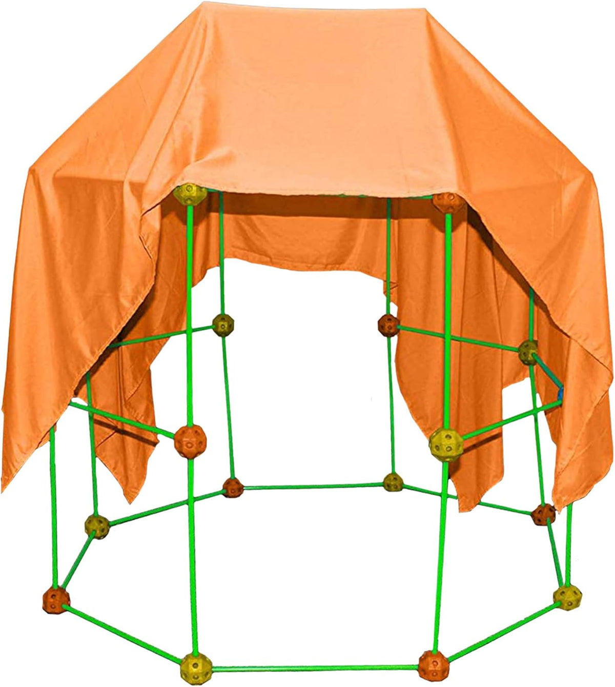 77 PCs Fort Building Kit with Orange Sheet and Glow in The Dark Sticks I329